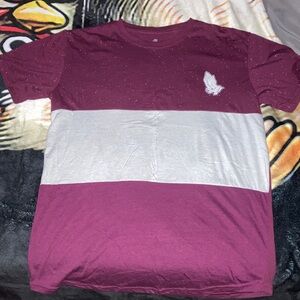 Men's Burgundy and White Graphic Tee